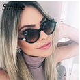 Clear Lens Vintage Half Frame Cat Eye Shades Sunglasses