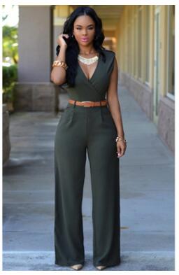 Casual Rompers High Waist  Wide leg pants jumpsuit