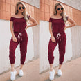 High Waist Off Shoulder Short Sleeve Women Clubwear Jumpsuit