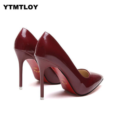 Leather Pointed Toe High Heel Pumps