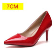 Leather Pointed Toe High Heel Pumps