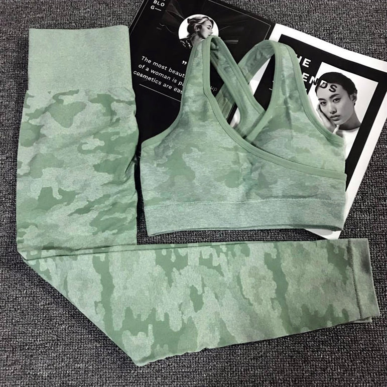 Gym Fitness Camouflage Camo Yoga Set