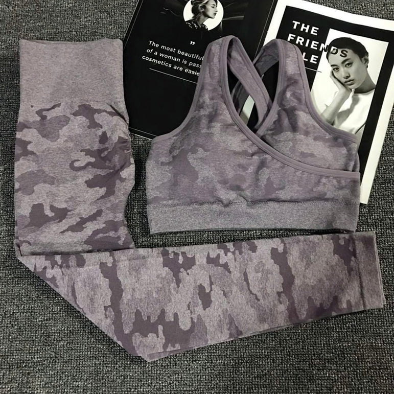 Gym Fitness Camouflage Camo Yoga Set