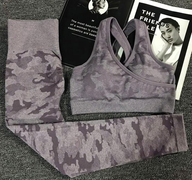 Gym Fitness Camouflage Camo Yoga Set