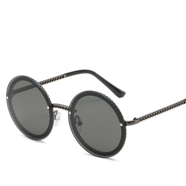 Luxury Rimless Round Sunglasses