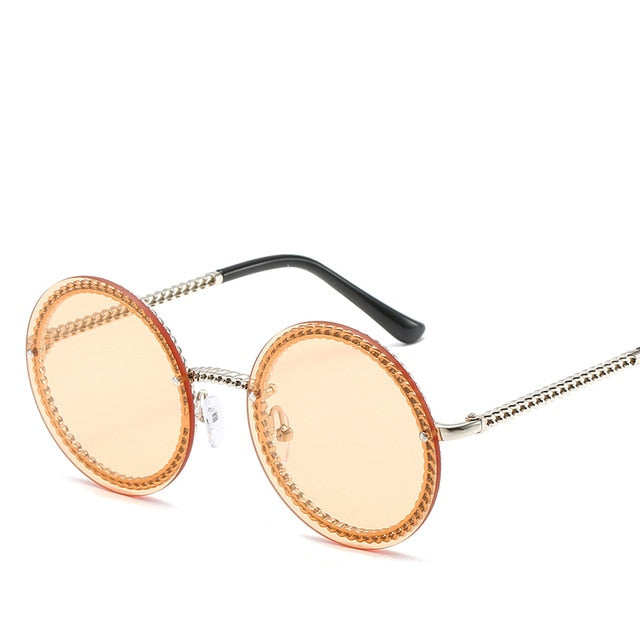 Luxury Rimless Round Sunglasses