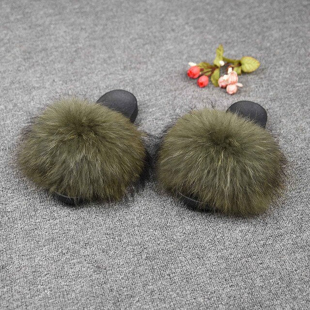 Warm Big Fluffy Fur Slipper