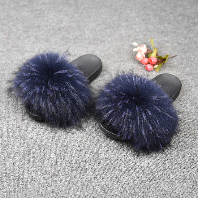 Warm Big Fluffy Fur Slipper