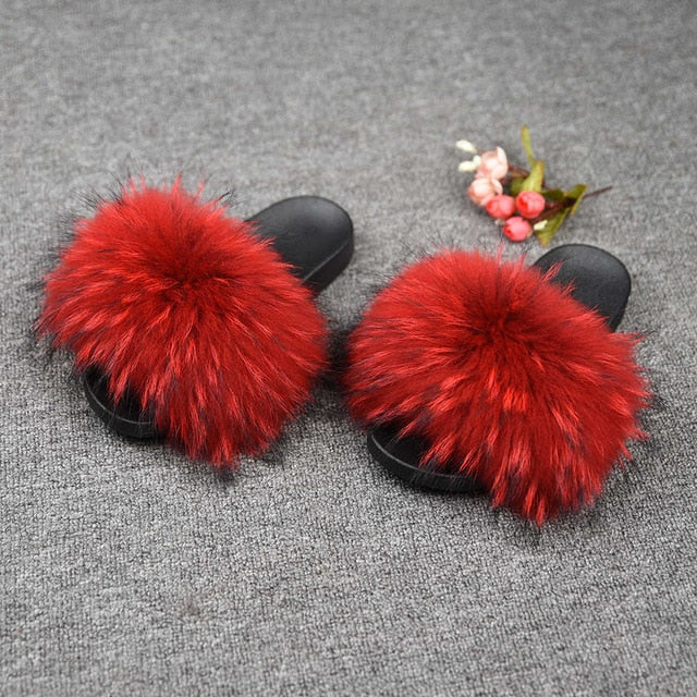 Warm Big Fluffy Fur Slipper